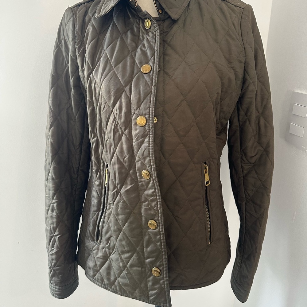 Authentic Burberry Women Quilted Jacket Coat Green